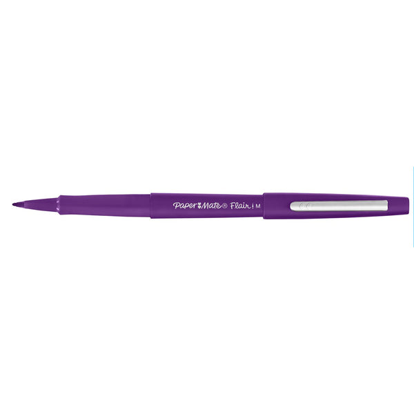 Paper Mate Flair Purple Felt Tip Pen Medium Point Guard, Pack of 6