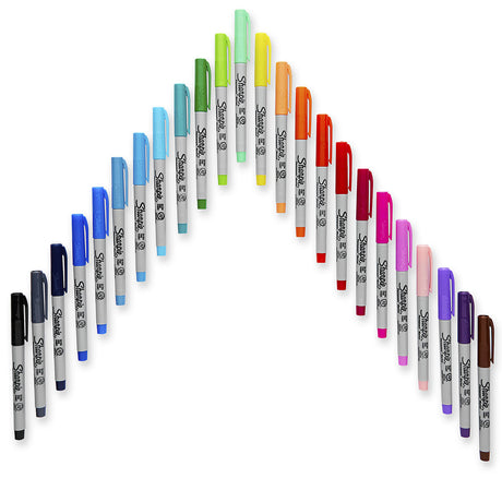 Sharpie Electro Pop Ultra Fine Permanent Markers Pack of 24 Assorted Colors