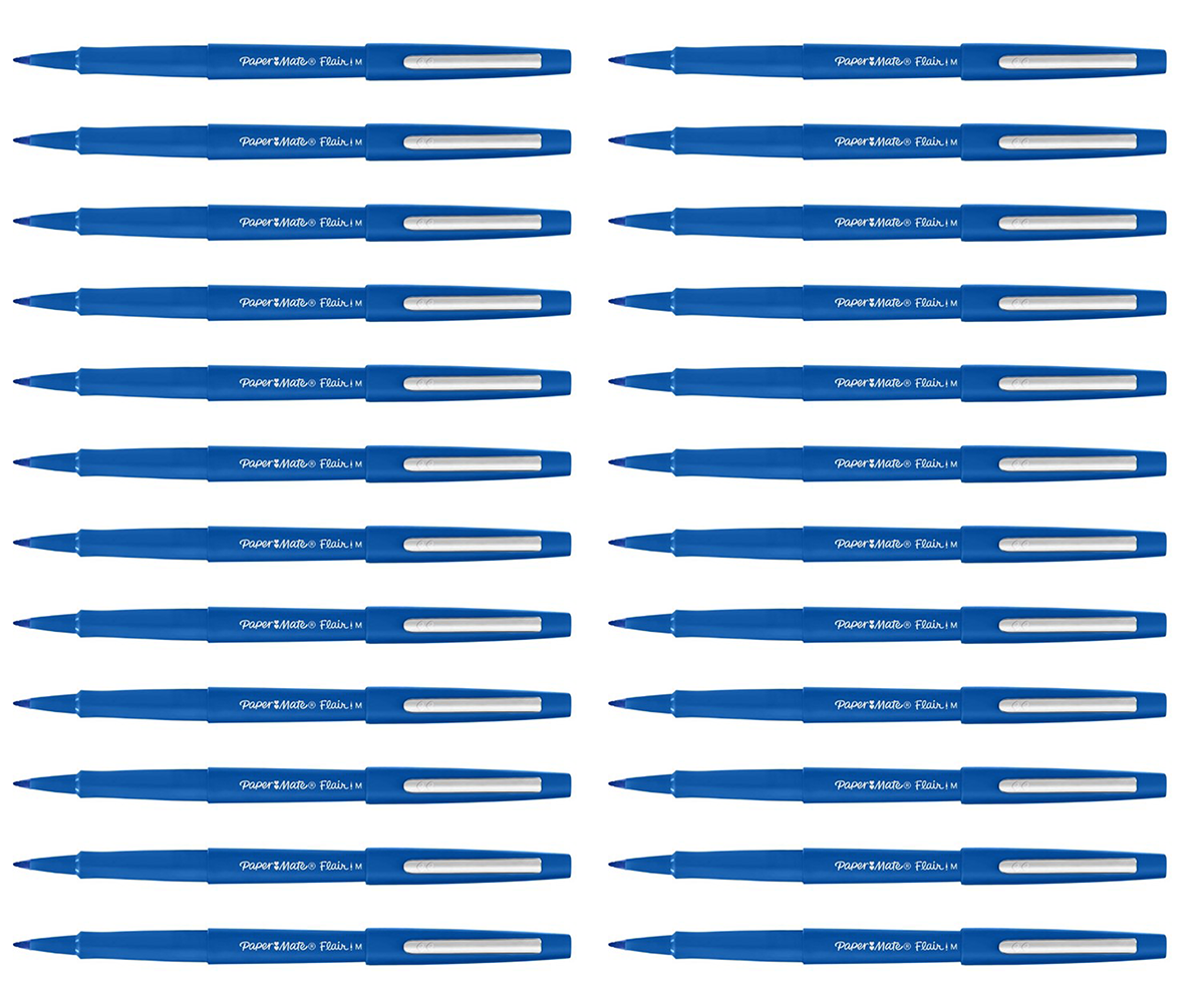 Paper Mate Flair Blue Medium Original, Pack Of 24 Pens