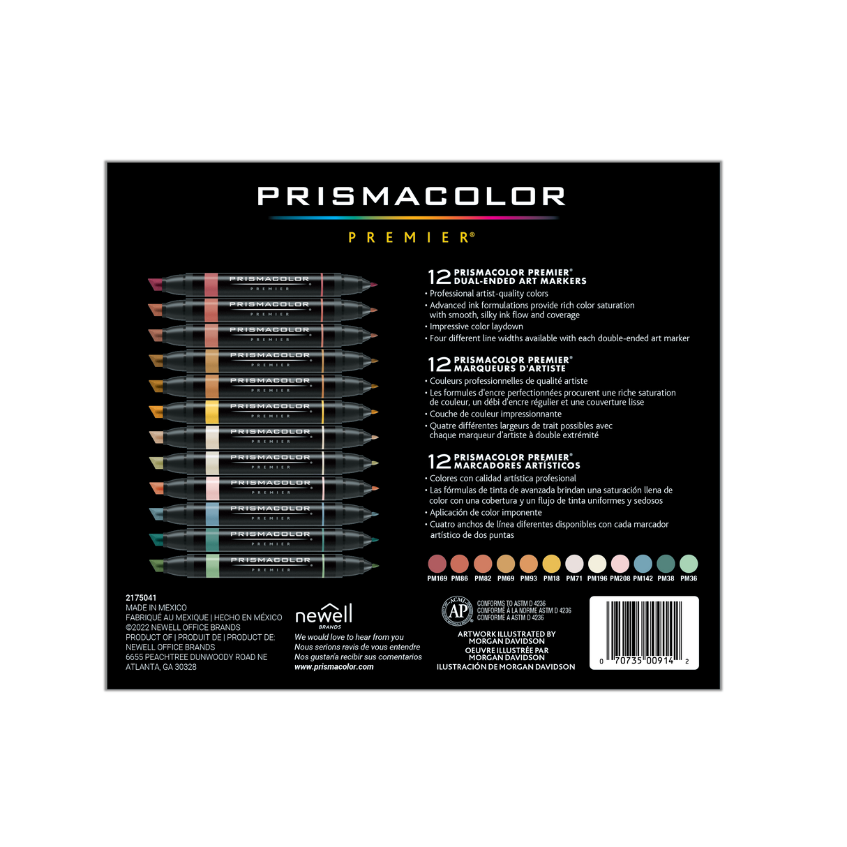 Prismacolor Premier Pastel Markers Set of 12 Dual Ended Chisel and Fine Tips 2173306