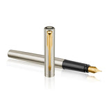 Parker Vector Xl Fountain Pen, Stainless Steel Gold Trim Fine + Converter