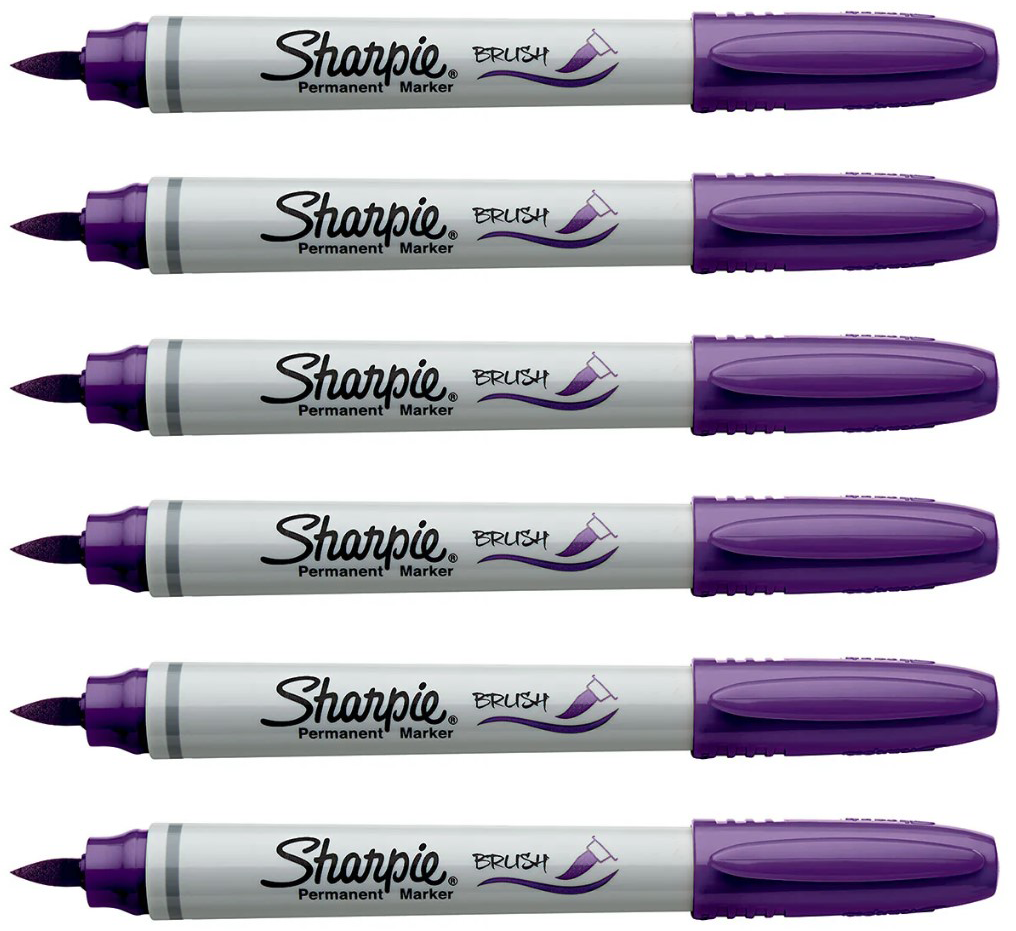 Sharpie Purple Brush Tip Marker Pack Of 6