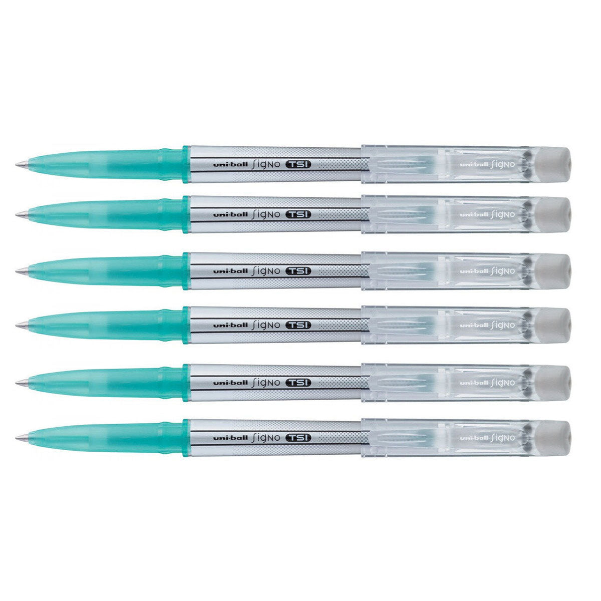 Green Erasable Pens With Eraser On Top Uniball Signo Tsi Pack of 6