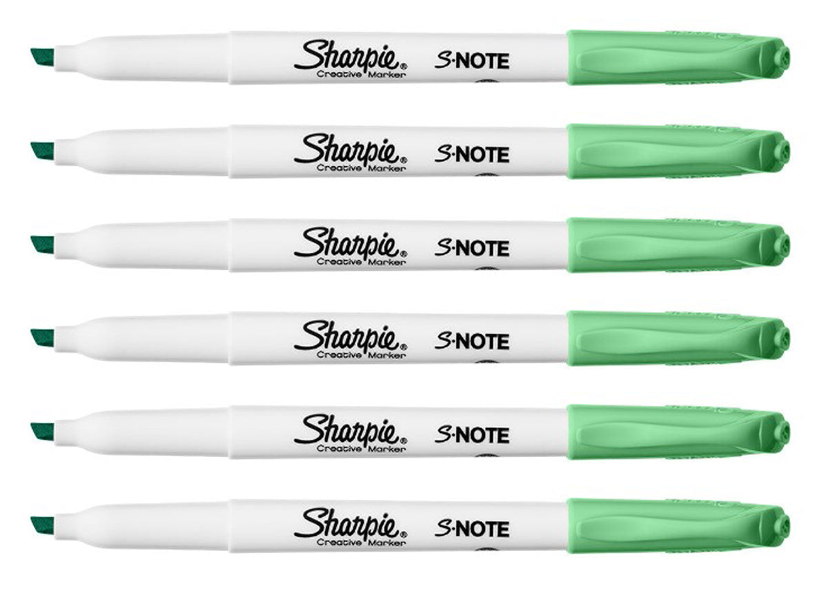 Sharpie S-Note Sea Green Creative Marker Pack Of 6