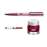 Lamy Al Star Fountain Pen Autumn Pink Fine With Ruby Ink Bottle and Converter