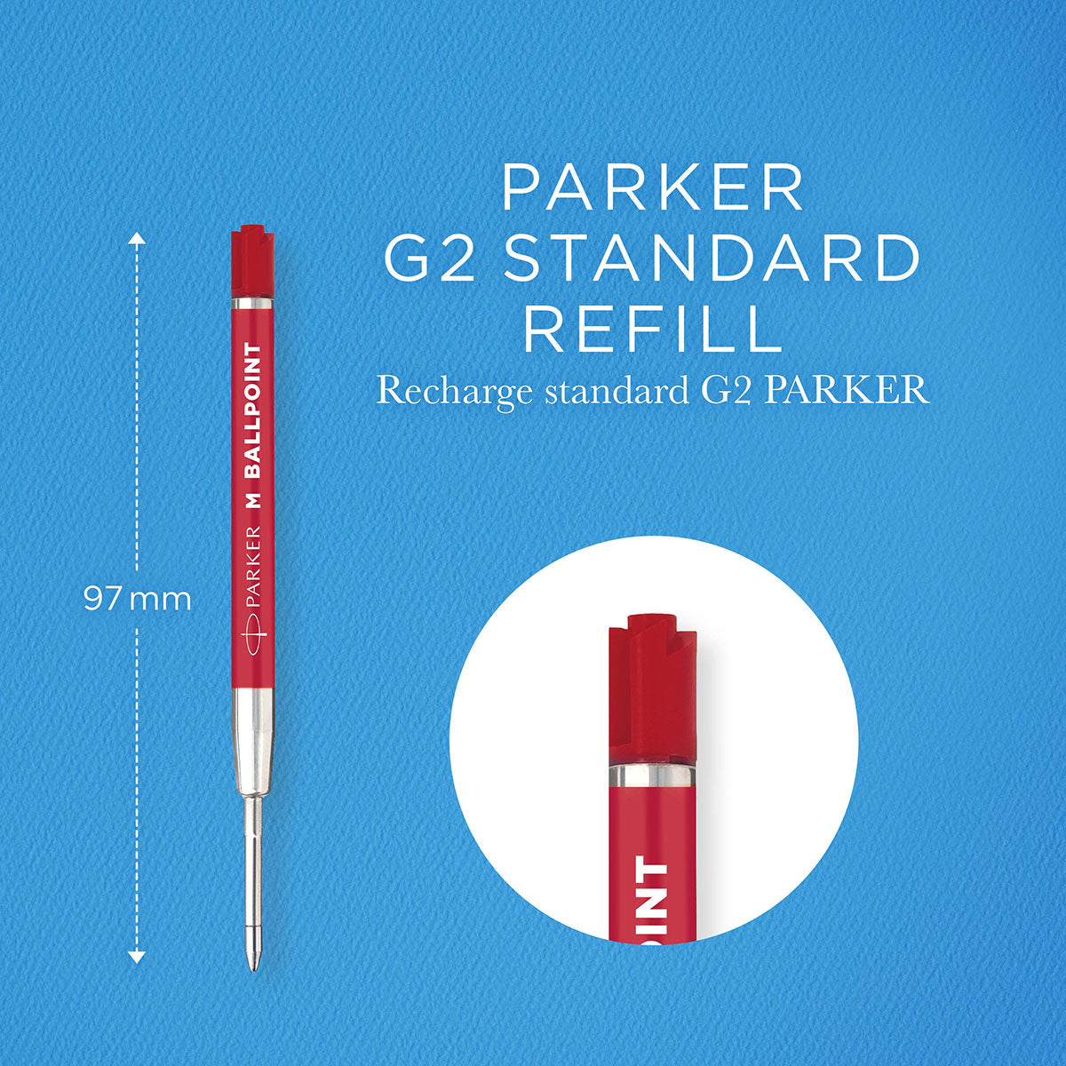 Parker Ballpoint Refill Red Medium Pack of 2Pens and Pencils