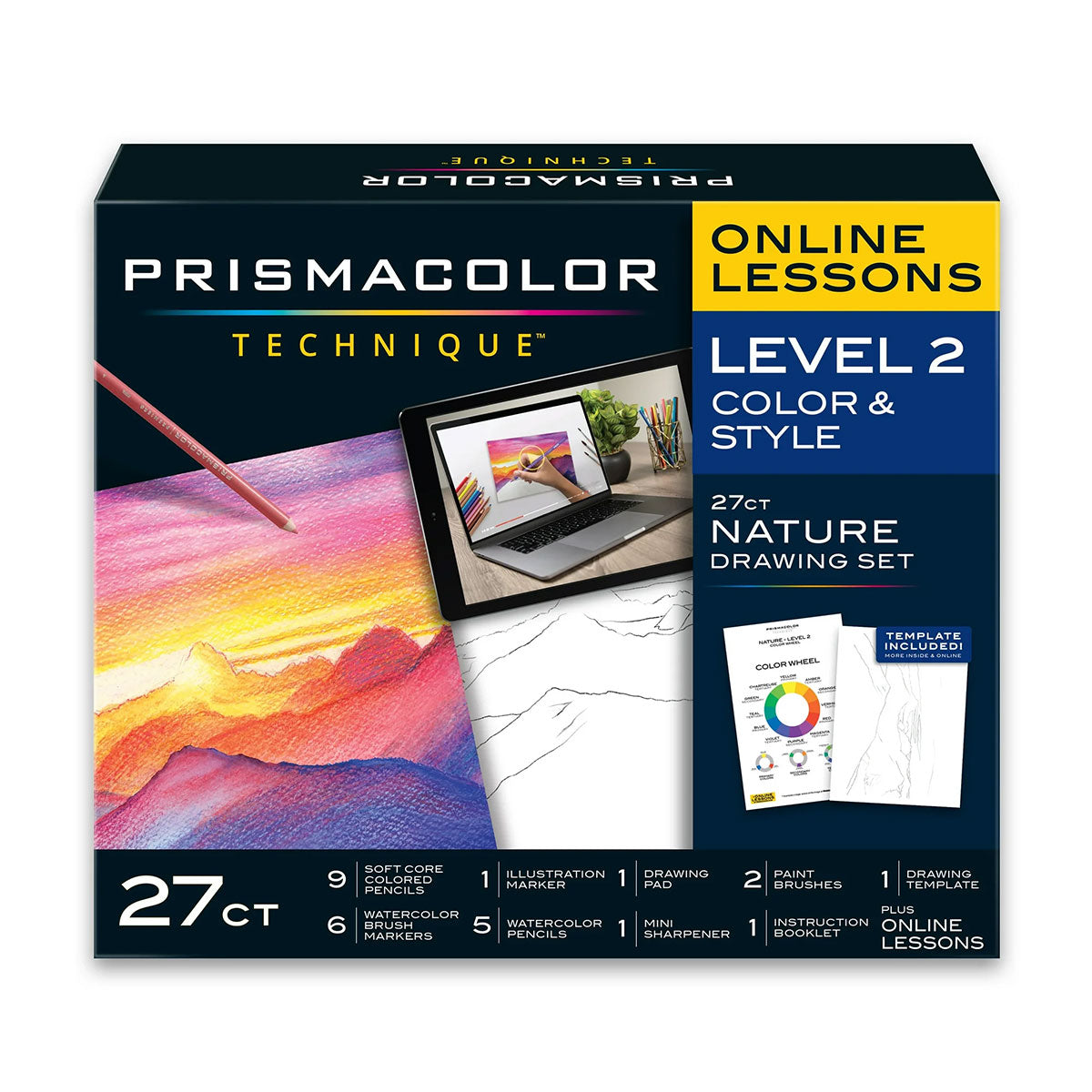 Prismacolor Technique, Art Supplies and Digital Art Lessons, Nature Drawing Set, Level 2, 27 Count