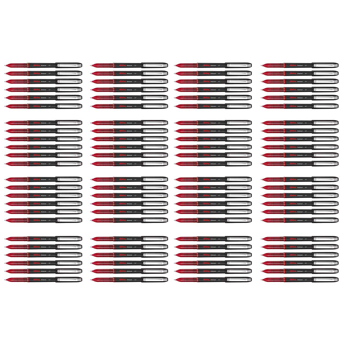 Red Ink Pens Bulk Medium For School and Office Wholesale Bulk Pack of 100 By Rotring