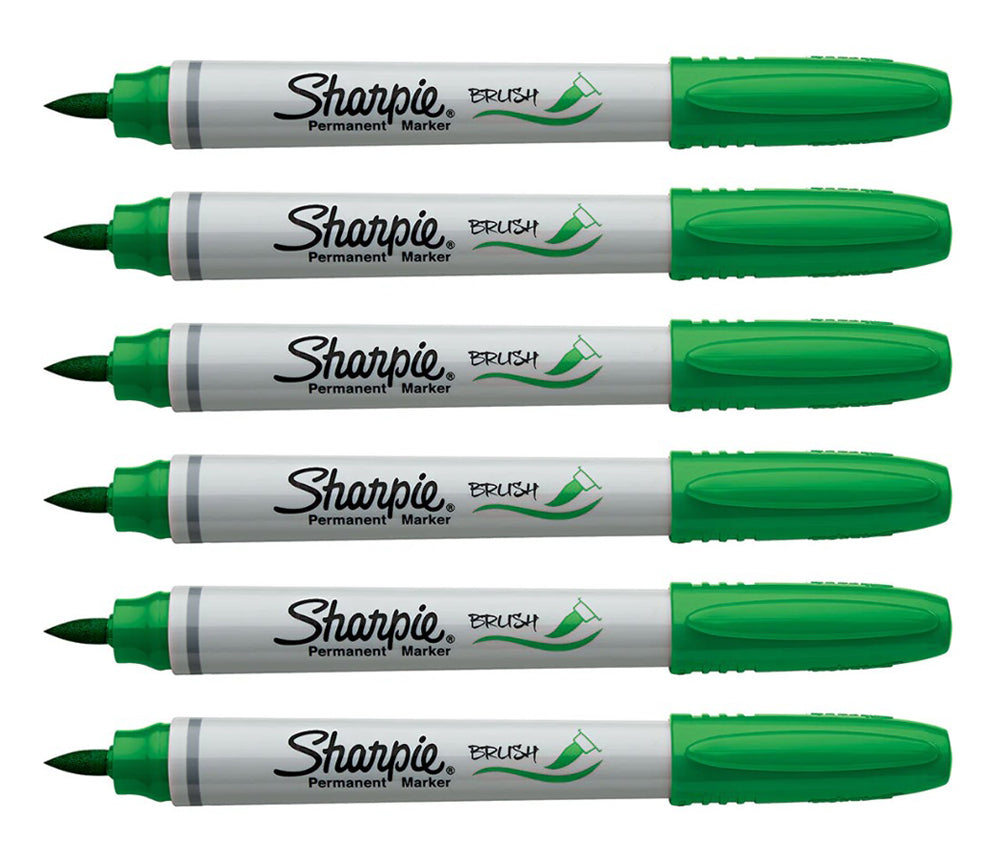 Sharpie Brush Tip Marker Green Pack Of 6