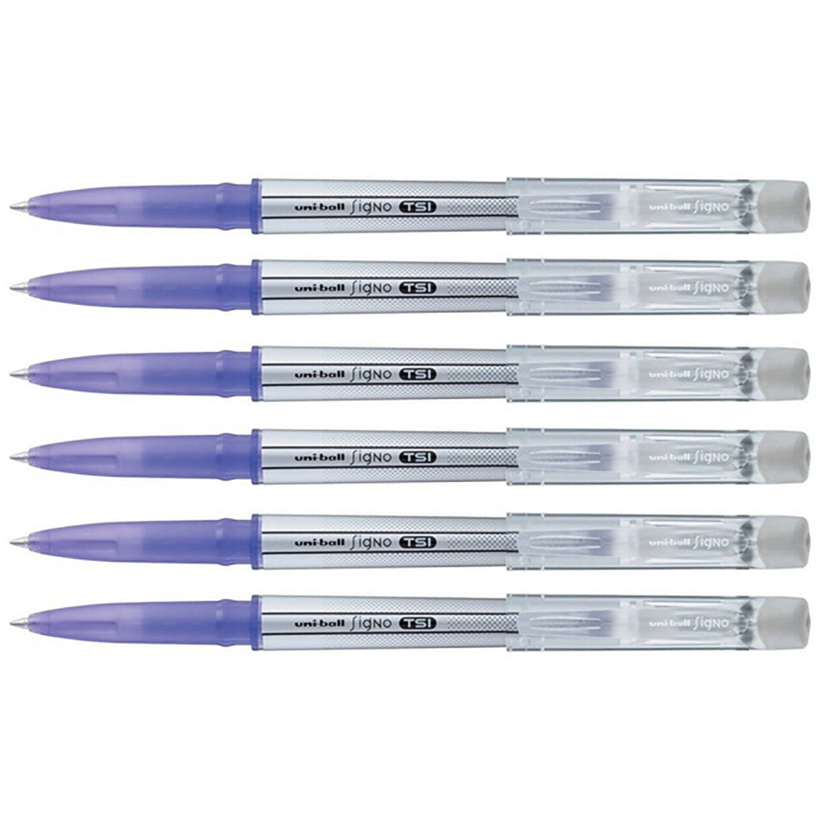 UniBall TSI Erasable Pens Violet Ink Pack of 6