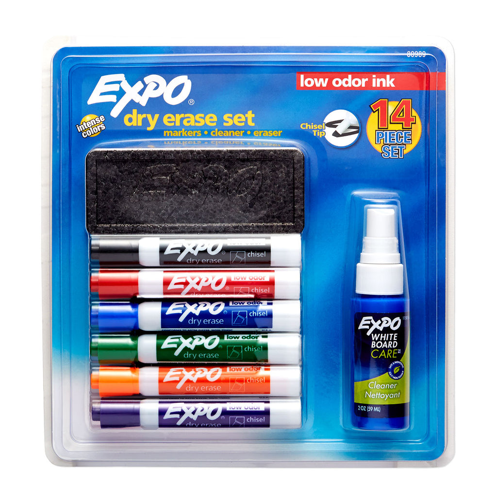 Dry Erase Board Marker Kit with Eraser and Spray