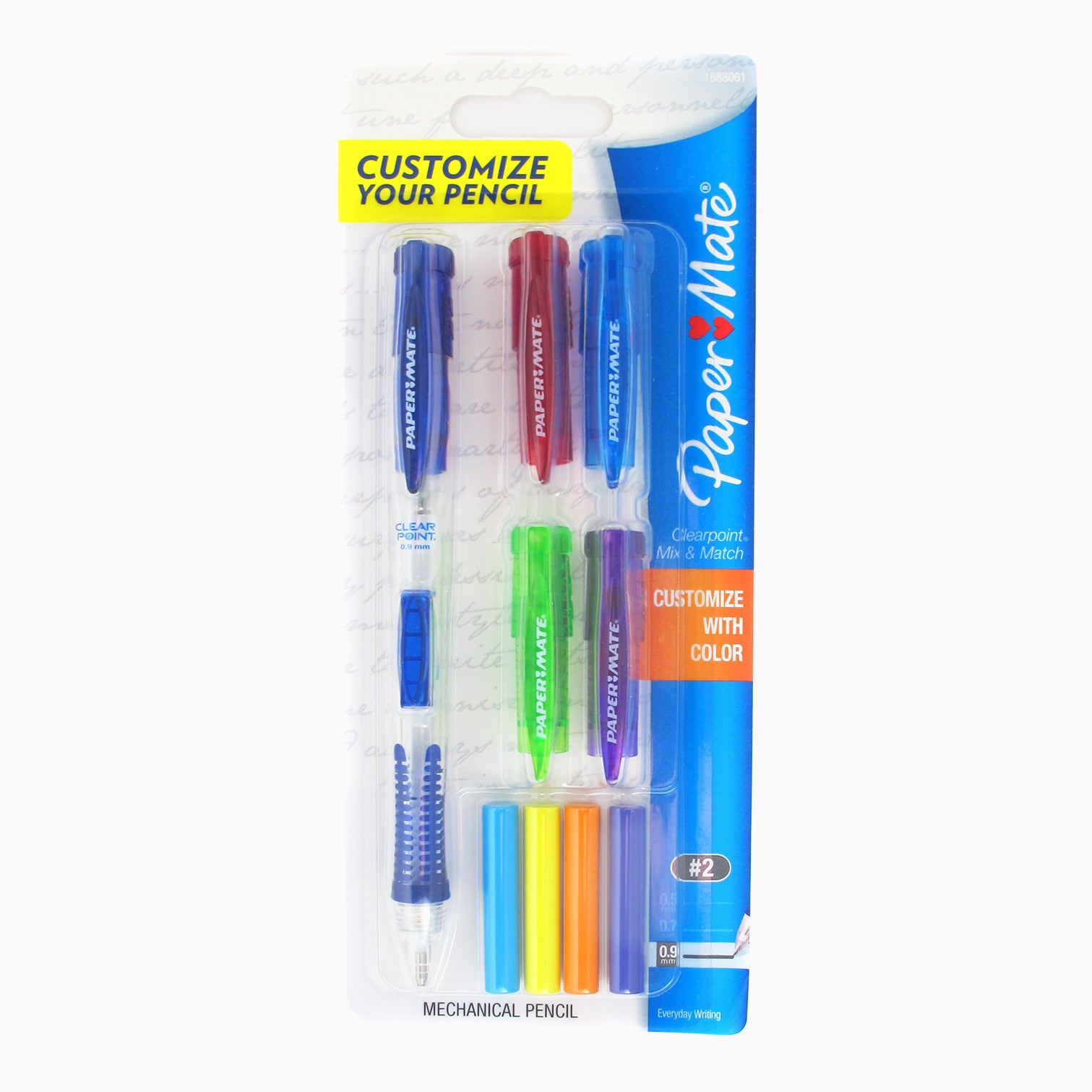 Paper Mate Clearpoint 0.9mm Mechanical Pencil With Side Click, Twist Up  Eraser + 4 Eraser Refills