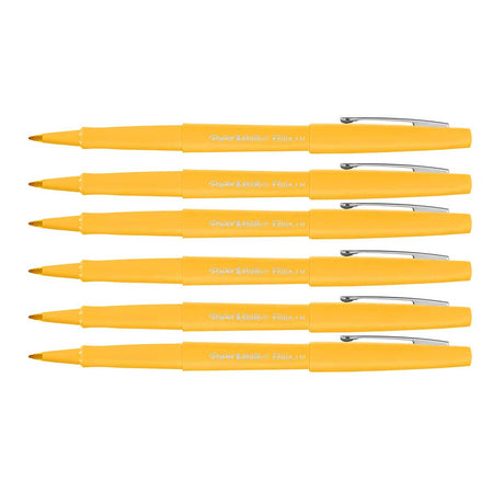 Paper Mate Flair Pens Marigold Felt Tip Pen Medium, Point Guard Pack of 6  Paper Mate Felt Tip Pen