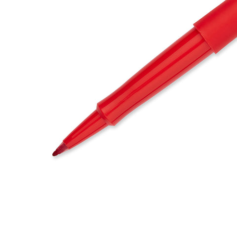 Paper Mate Flair Red Felt Tip Pens Point Guard, Bulk Pack of 24