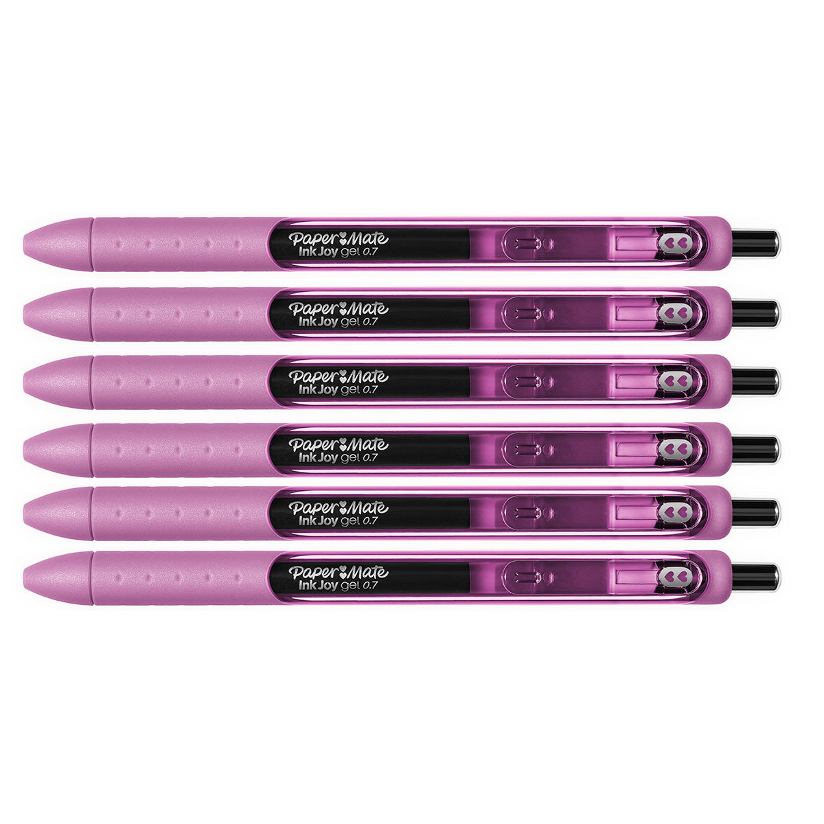 Paper Mate Inkjoy Gel Pink Topaz Medium Point 0.7 mm Retractable Pen Pack of 6  Paper Mate Gel Ink Pens