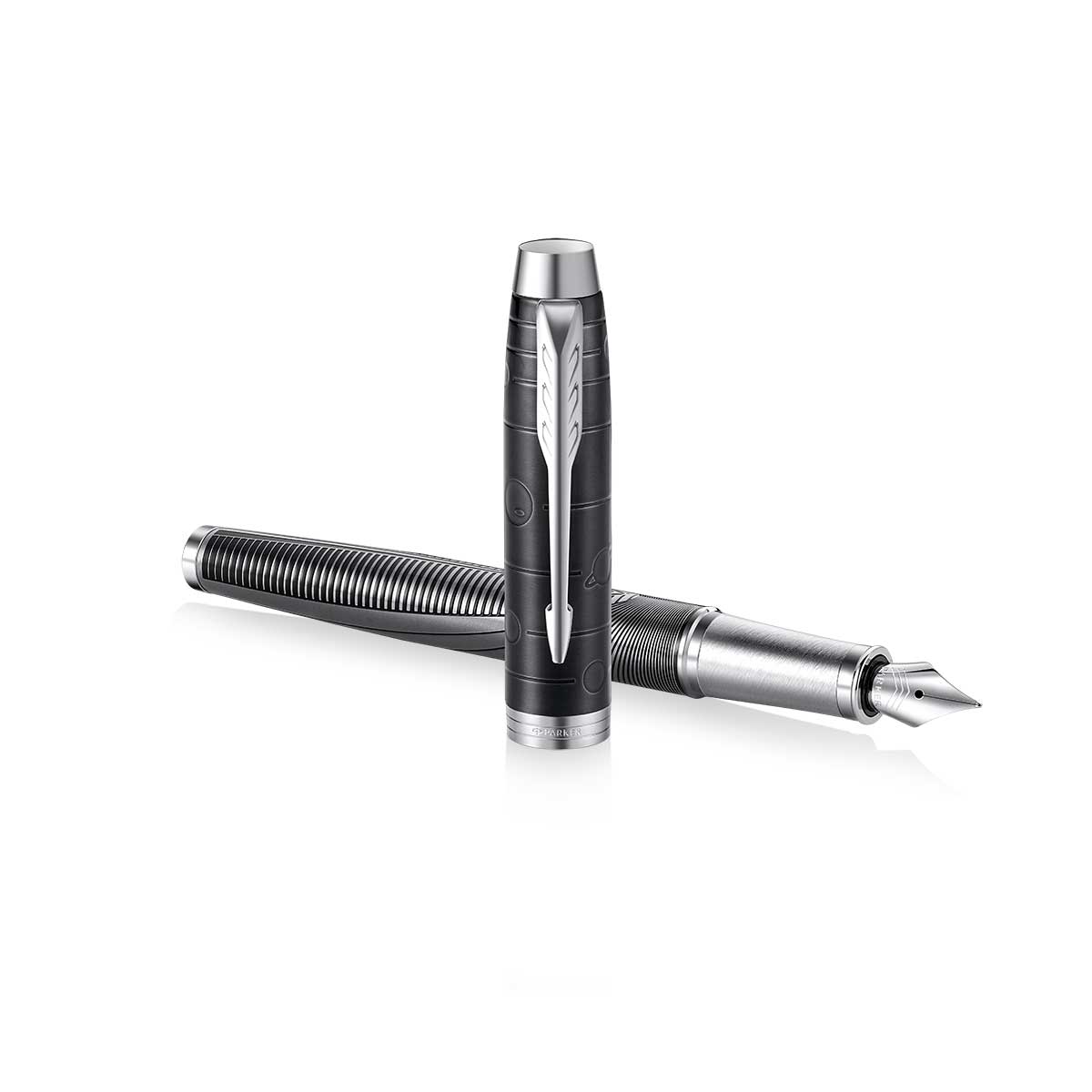 Parker IM Metallic Pursuit Fountain Pen and Rollerball Pen Set  Parker Fountain Pens