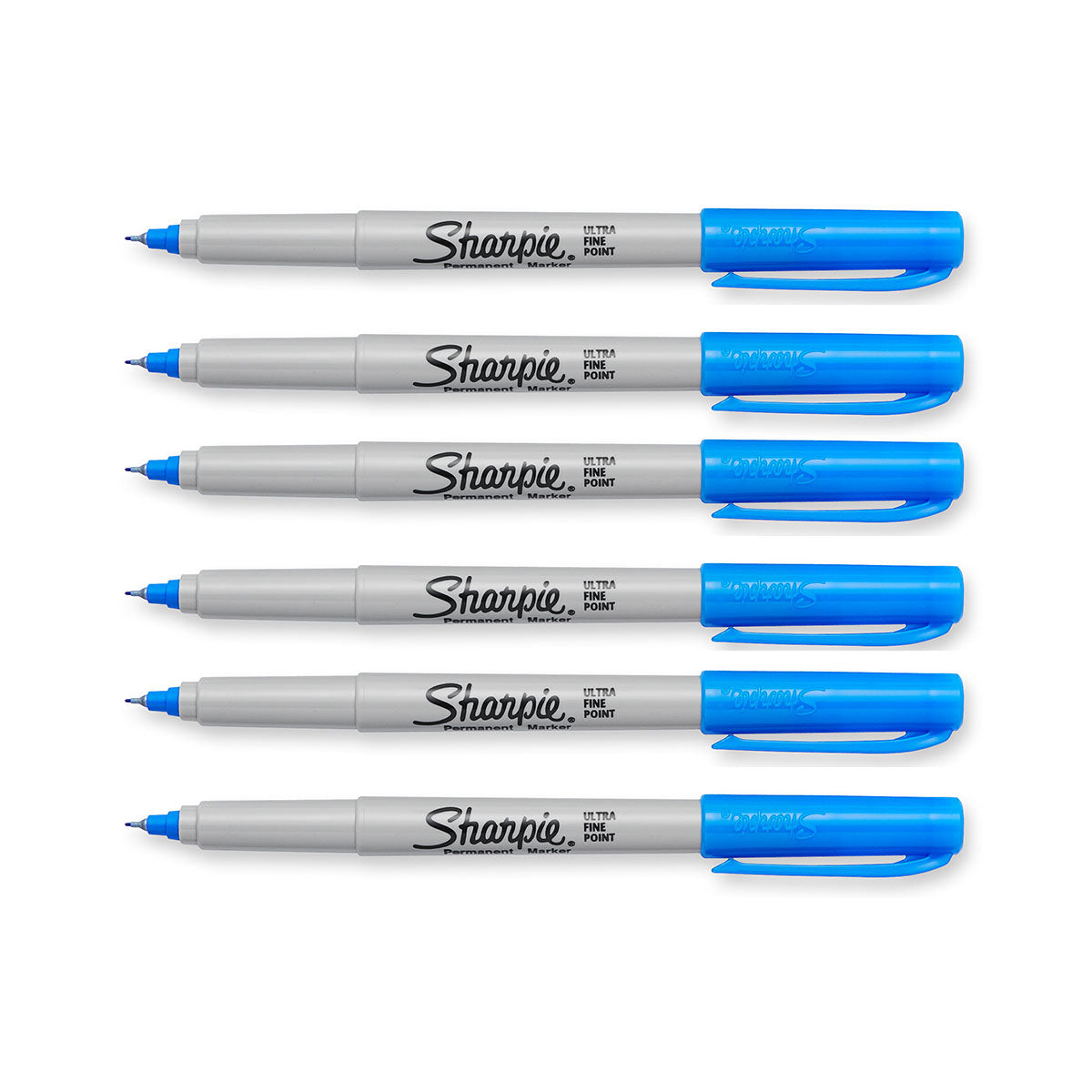 Sharpie Electro Pop Techno Blue Ultra Fine Point Permanent Marker Pack of 6  Sharpie Markers